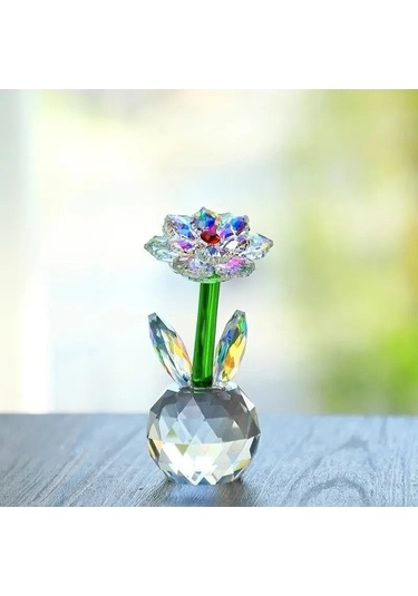 Pazly Çok Renkli Ayçiçeği Prizma Güneş Yakalayıcı, K9 Kristal, Dekoratif