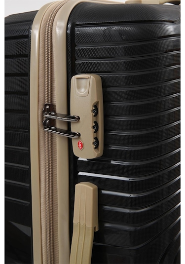 Ççs 5239 Polipropilen Orta Boy Valiz Siyah-bej Siyah - Bej