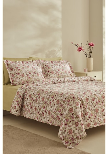Karaca Home Molly %100 Pamuk Çift Kişilik Pike Takımı Pembe Pembe