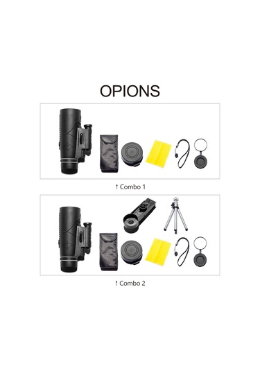 Wezone 12x50 Tek Gözlü Teleskop, Inframerahat Işıklandırıcı, Gece Görüşü, Taşınabilir, Dış Mekan, Standart Set