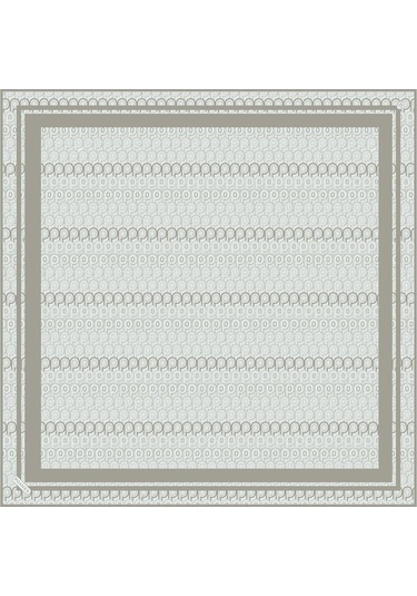 Poanes Monogram Desenli Twill İpek Eşarp Açık Pembe - Pembe