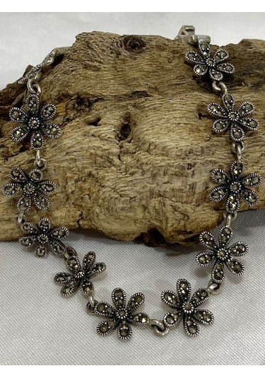 Gümüş Markazit Taşlı Kadın Bileklik Silver