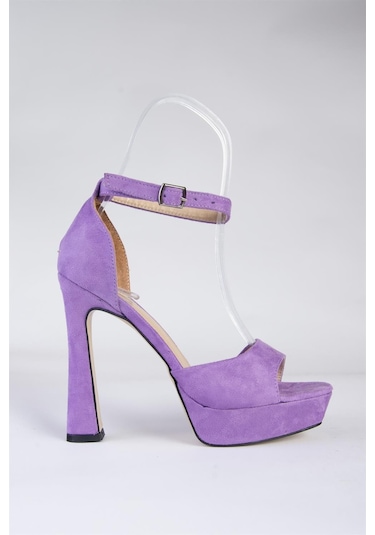 Fox Shoes Lila Süet Kadın Topuklu Ayakkabı K404580102 Lila