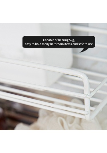 Hfambition Siyah Metal Duvar Takımı: Banyo Ve Mutfak İçin Deliksiz Rak, 1 Adet Yapıştırıcı Kanca İle - Sj190518 Siyah