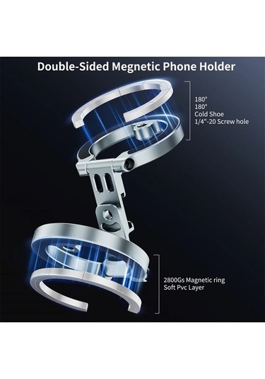 Tysm Joyjadehub Çift Taraflı Manyetik Telefon Tutucu W Coldshoe, Kompakt, Ayarlanabilir, Uzun Servis Ömrü 1pc