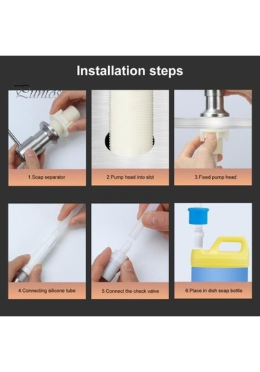 Maoyaya Paslanmaz Çelik Lavabo Sabunluk 100 Cm Pres İle Mutfak Tezgahı Dahili Sabun Dağıtım Pompası Kafası Gümüş