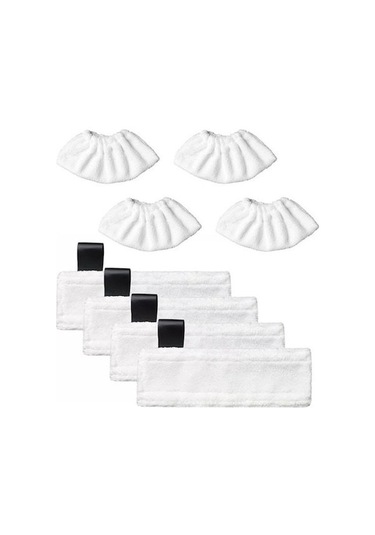 Yifomall Karcher Sc1/sc2/sc4/sc5 Buharlı Fırça İçin Beyaz Mop Kılıfı - 8'li Set