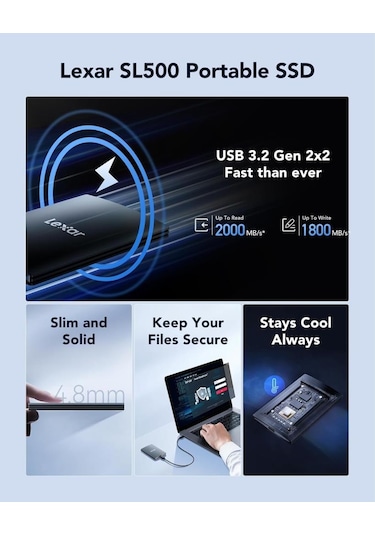Lexar External LSL500X001T 1 TB 2.5" USB 3.2 Taşınabilir SSD Disk
