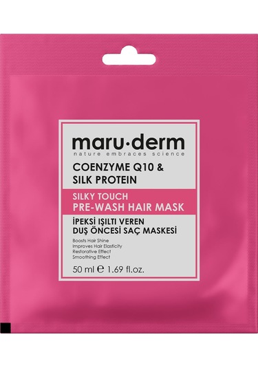 Maru.derm Duş Öncesi Saç Maskesi -coenzyme Q10 & Silk Protein Ipeksi Işıltı Veren Duş Öncesi Saç Maskesi 50 Ml
