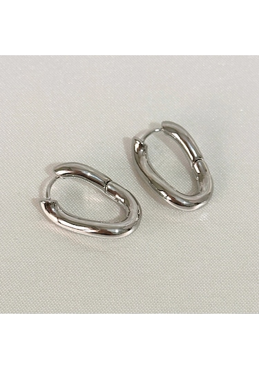 Kıvrımlı Şık Çelik Silver Küpe Gold