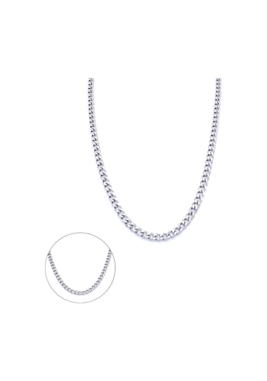 Ferizz 316l Çelik Samanyolu Unisex Zincir Kolye 60 Cm Zn-295 Beyaz