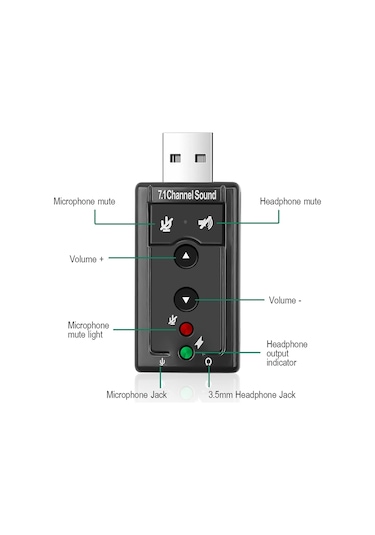 USB Virtual Sound 7.1 Kanal Harici Ses Kartı