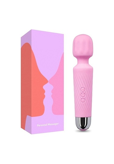 Pazly Taşınabilir Silikon Şarjlı Pembe Mufunye Modlu Masaj Aleti, Hızlı Kablolu Gövde Masajı 8-20 Bv Pembe Pembe