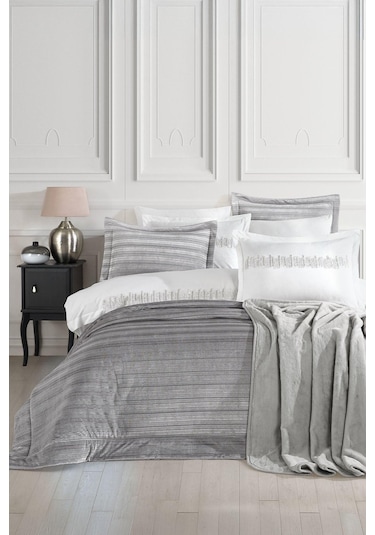 Elart Luxury Çeyiz Paketi Gri 11 Parça Gri