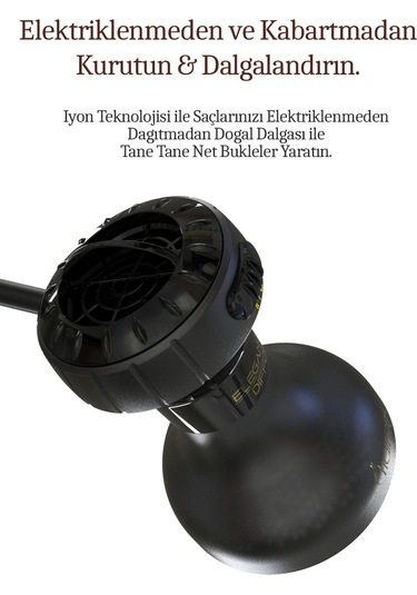 Hrs-530 Kıvırcık Saçlara Özel Saç Kurutma Makinesi & Vigo Dalgalandırıcı 1000 Watt - Siyah