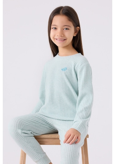 Rolypoly Kız Çocuk Mavi Pijama Takımı Mavi