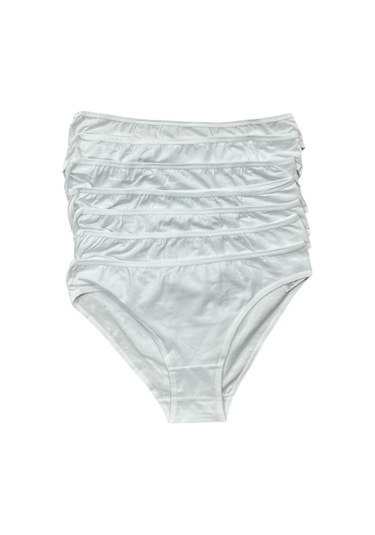 Beyaz Kadın Külot 7 Li Paket Likralı Beyaz