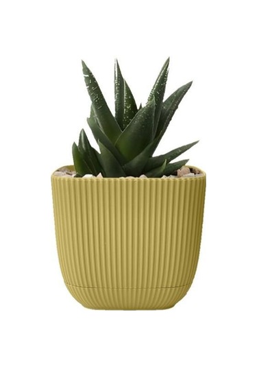 Omnipazar Krs-384 Dekoratif Plastik Mercan Kare Saksı 4 Litre No 4 Soft Sarı