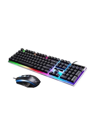 Ally G21 USB Led Işıklı Kablolu Q Klavye Mouse Set