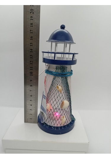 METAL LED IŞIKLI DENİZ FENERİ-DEKORATİF