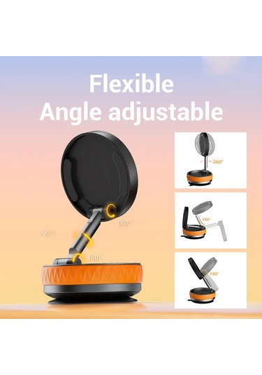 360 Ayarlanabilir Vakum Manyetik Vantuz Telefon Dağı, Eller Serbest Manyetik Black -