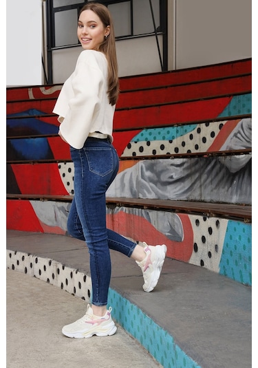 Jump 29891 Bej Kadın Sneaker Günlük Spor Ayakkabı