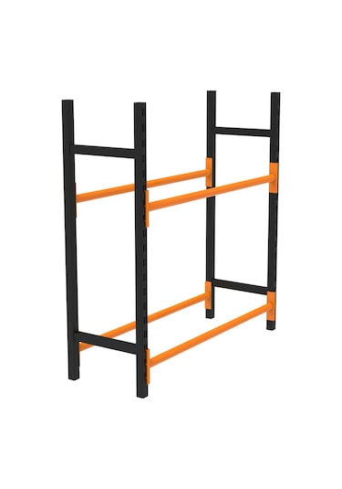 2 Katlı Lastik İstifleme Rafı, Mini Rack 40x150 Cm-100 Cm Çok Renkli
