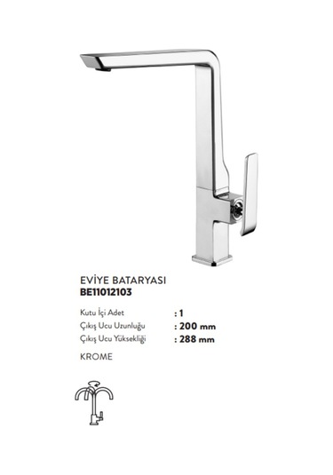 Bien Lucca Eviye Bataryası Krom