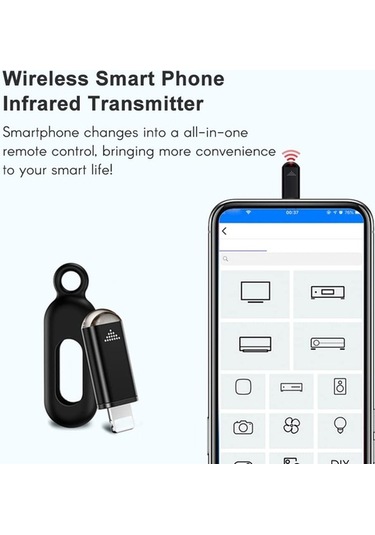 Wondernest Verici Telefon Kablosuz İr Blaster, Akıllı Tv Kumandası İçin, Lichen Model Siyah