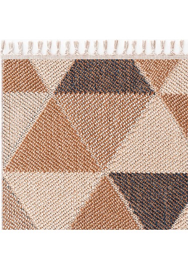 Cool Halı Bress 1405 Sarı Hav Toz Vermez Hasır Dokulu Salon Mutfak Antre Bukle Örgü Modern Desen Halı