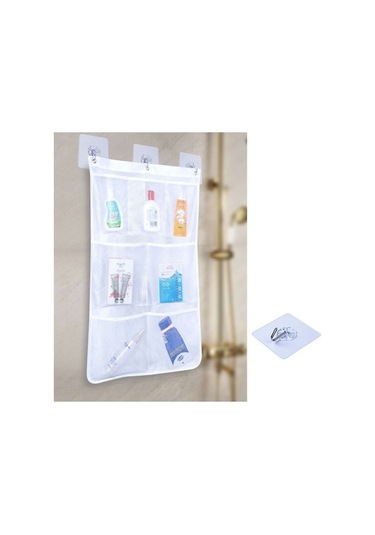 Dancemonkey Cbtx 7 Izgaralar Örgü Duş Askılı Çanta Organizatörü Polyester Banyo Cepleri Çok Renkli