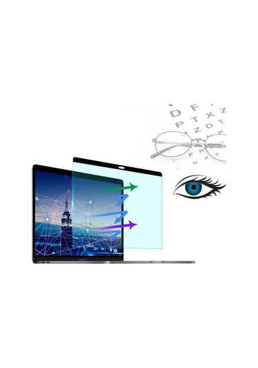 Mufunye Macbook Uyumlu Pro/air 13" 2018-2020 Manyetik Mavi Işık Engelleyici Ekran Koruyucu - Glaresız, Uv Engelleyici, Göz Kullandımı Azaltıcı 299x195mm