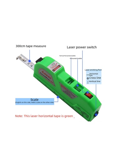 Hangfox 4'lü 1 Ev Dekorasyon Ölçüm Aleti: Lazer Seviye, Şerit Metre Ve Kızılötesi İle Kompakt Tasarım Sarı, Pil Yok