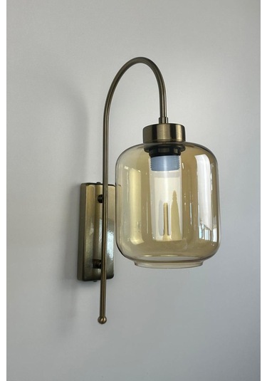 Serra Bal Rengi Cam Aplik Duvar Lambası Modern Otel Cafe Vintage Salon Yatak Odası Merdiven Retro Bal