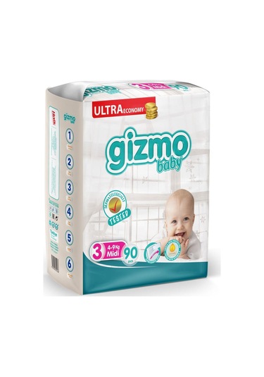 Gizmo Ultra Midi 4 Kg-9 Kg Bebek Bezi 90 Lı 3 Numara