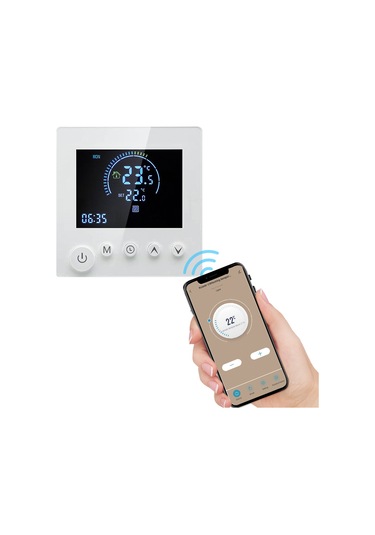 Hfambition Wifi Akıllı Isıtma Termostati, 3a Su Isıtması, Lcd Ekran, 90-240v, Uzak Kumanda, Ses Kontrol, Zamanlı Programlama, Isı Regülatörü