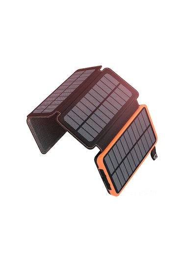 Reedark 20000mah Portatif Güneş Enerjili Şarj Cihazı - Su Geçirmez Katlanabilir Dış Mekan Powerbank Turuncu 1+3