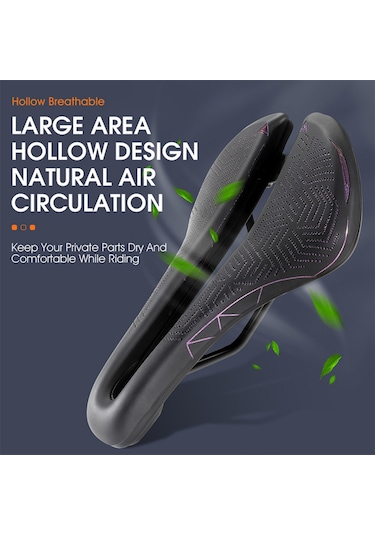 Skycıty Hava Akışlı Bisiklet Sele - Su Geçirmez Yumuşak Bisiklet Koltuğu Ve Aksesuarları Mor