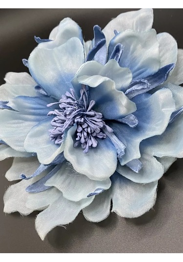 Amely Rid Kumaştan Büyük Çiçek Fiyonk Broş Tokalı 256857116 Açık Mavi