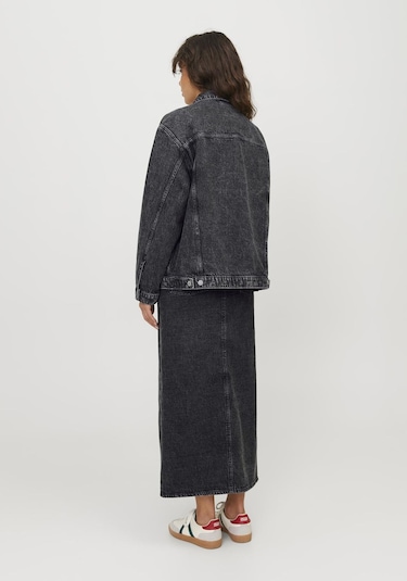 Jack & Jones Kadin Dügme Kapamali Denim Ceket - Orly 12259731 Grey Denim Siyah