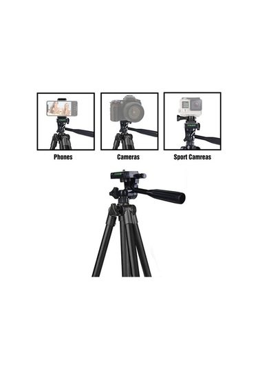 Createtech 3120 Alüminyum Tripod, 360 Dönüşüm, Kamera-telefon Tutucu, Uzaktan Kumanda Standı