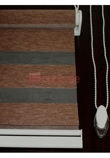 Buperde Kahverengi Bambu Zebra Stor Perde