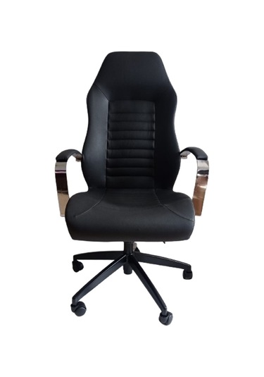 Çalışma Koltuğu Makam Sandalyesi Döküm Süngerli Siyah Metal Ayakl