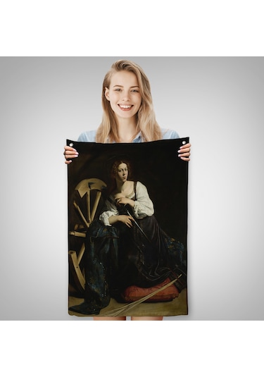 Caravaggio - İskenderiyeli Aziz Catherine Duvar Örtüsü-7386