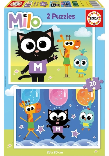 Educa 2x20 Parça Milo Kız Ve Erkek Çocuk Puzzle - 3-5 Yaş - 19541 1 Adet