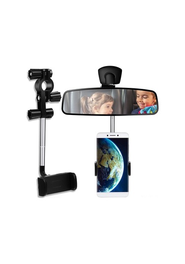 Singree 360 Evrensel Araç Aynası Telefon Tutucu - Gps Ve 4-6.1" Telefonlar İçin Siyah