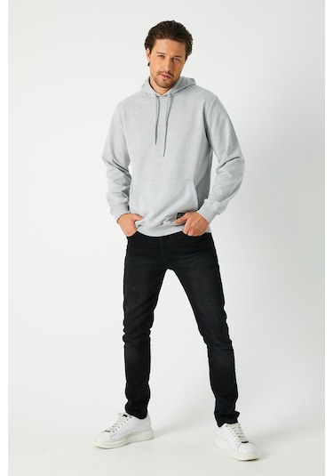 Comeor Erkek Gri Basic Kapüşonlu Regular Fit Normal Kesim 2 İplik Kumaş Günlük Sweatshirt Gri Comeor Erkek Gri Basic Kapüşonlu Regular Fit Normal Kesim 2 İplik Kumaş Günlük Sweatshirt Gri