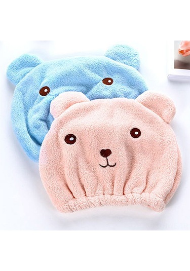 Honmex Yumuşak Süper Emici Kuru Saç Şapka, Banyo Kullanıma Uygun, Hızlı Kurutma, Yetişkinler İçin, Pembe Renkli Diğer