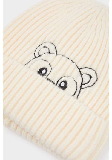 Defacto Erkek Bebek Nakışlı Triko Bere C8594a525wner136 Ekru