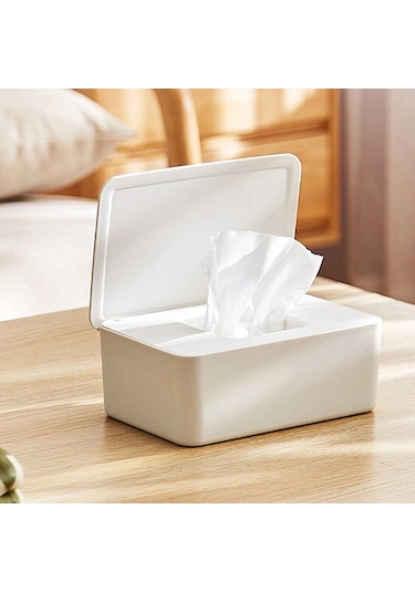 A9-ev Plastik Toz Geçirmez Islak Mendil Saklama Kutusu Kapaklı Ev Masaüstü Doku Saklama Kutusu Taşınabilir Islak Mendil Dispenseri 15 Renk